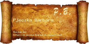 Pjeczka Barbara névjegykártya